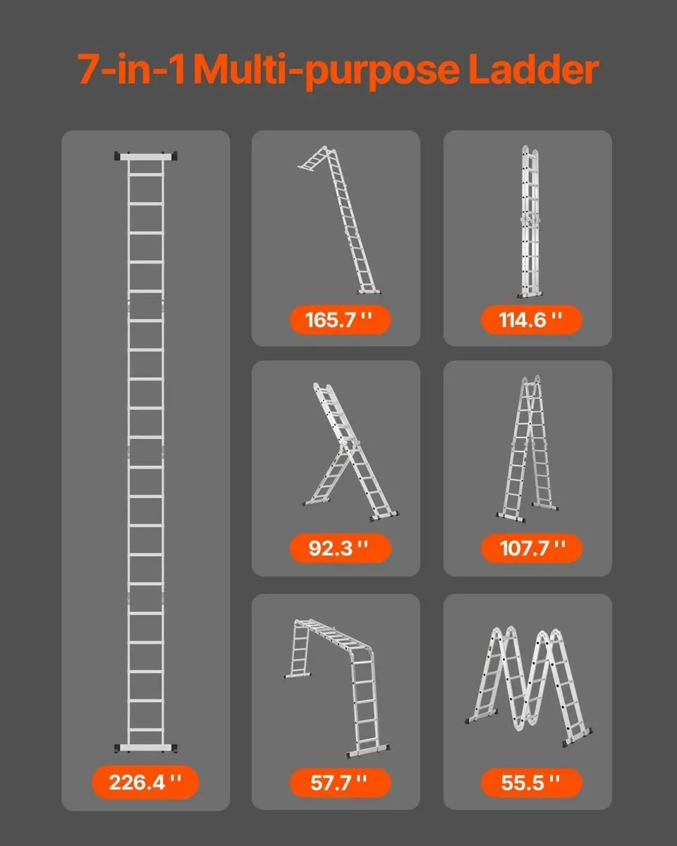 7-in-1 Folding Ladder 5.8M - 150kg Load - Heavy Du - Image 2