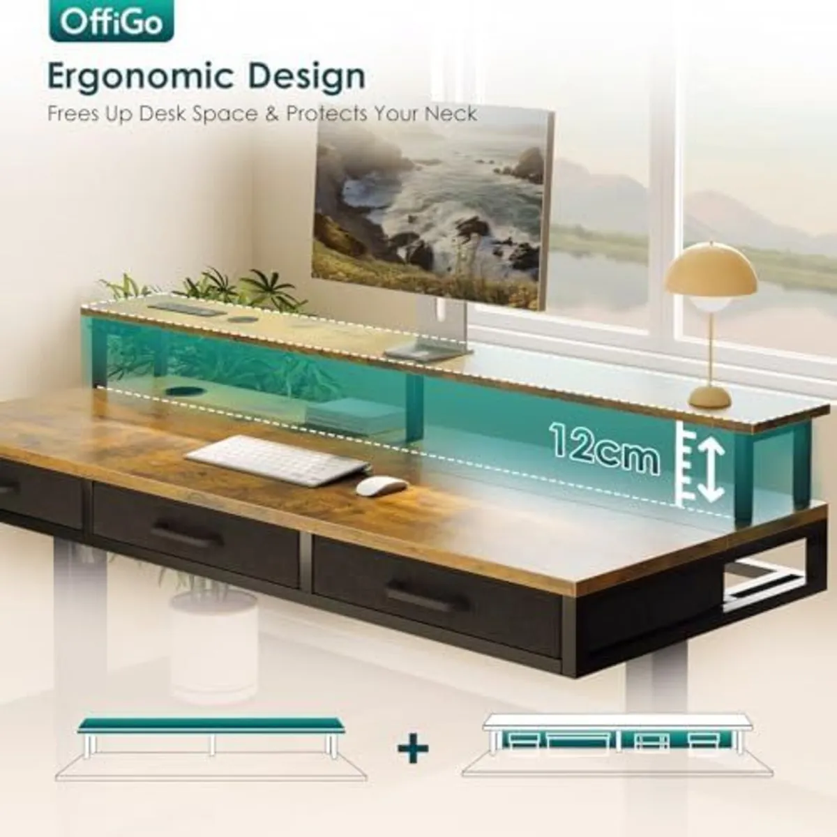 120 x 54cm Electric Standing Desk - Height Adjusta - Image 3
