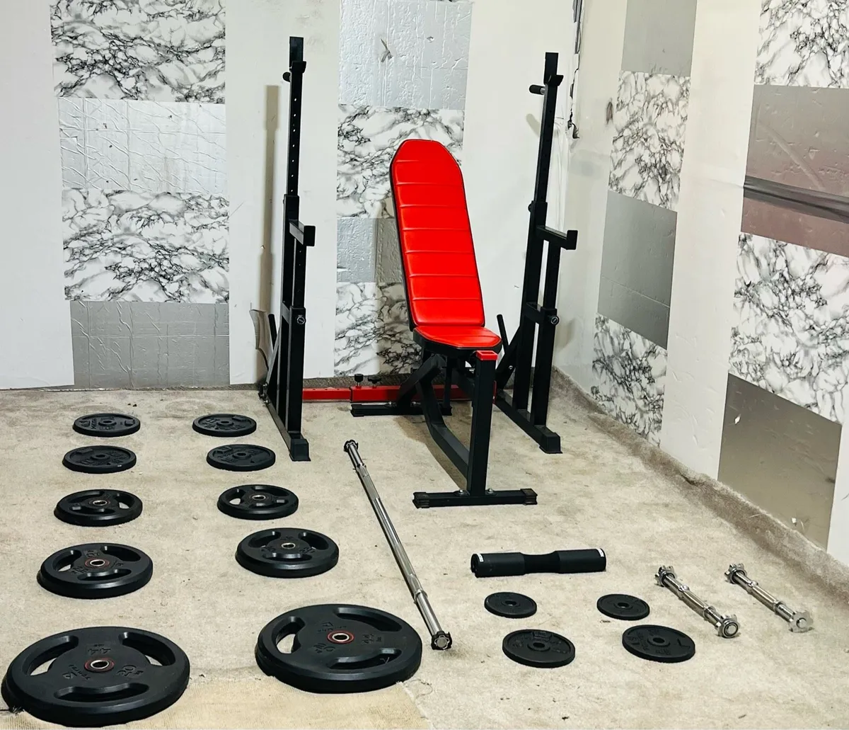 106KG LIFE TIME WEIGHTS SET RACK BENCH BAR ++ - Image 1