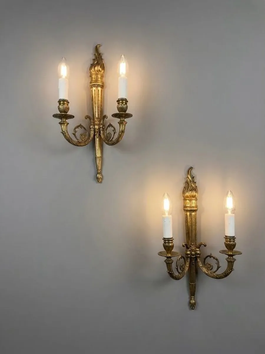 Antique French Empire Torch Sconces - Image 2