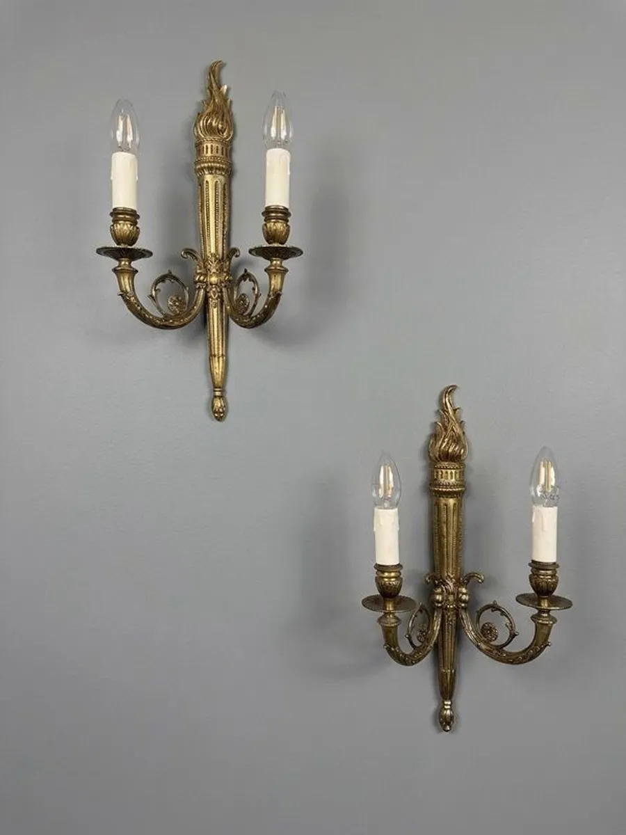 Antique French Empire Torch Sconces - Image 3
