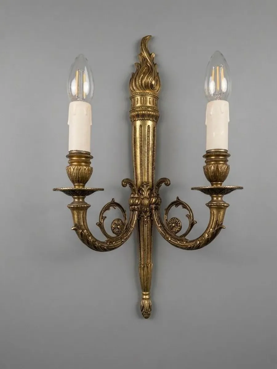 Antique French Empire Torch Sconces - Image 1