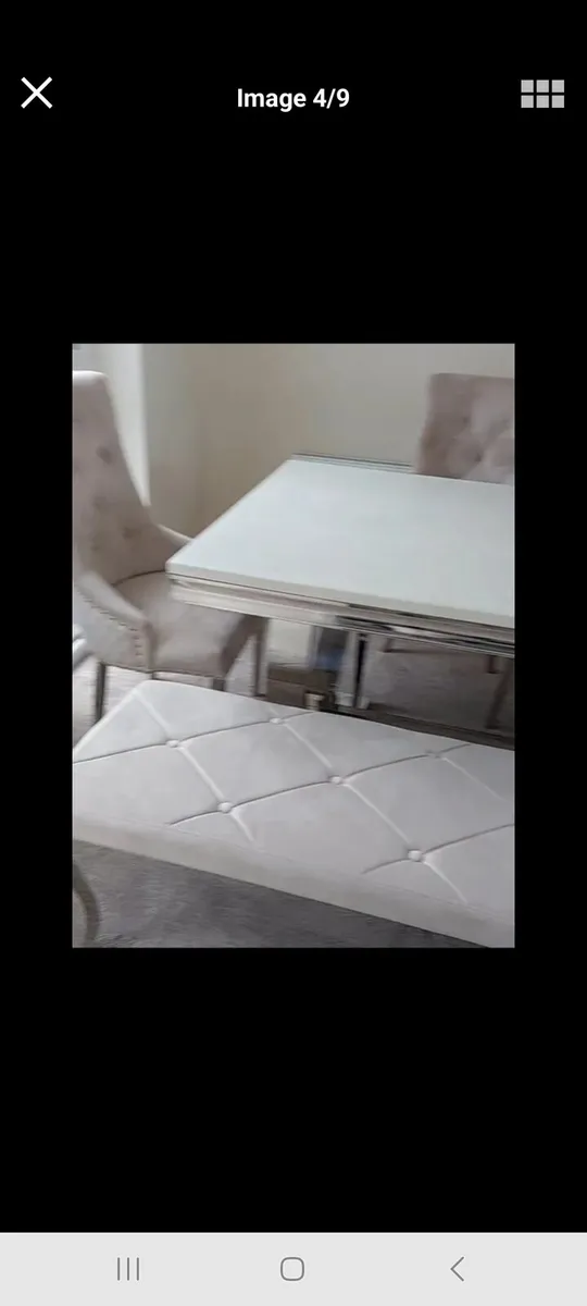Marble table Bench and Chairs - Image 4