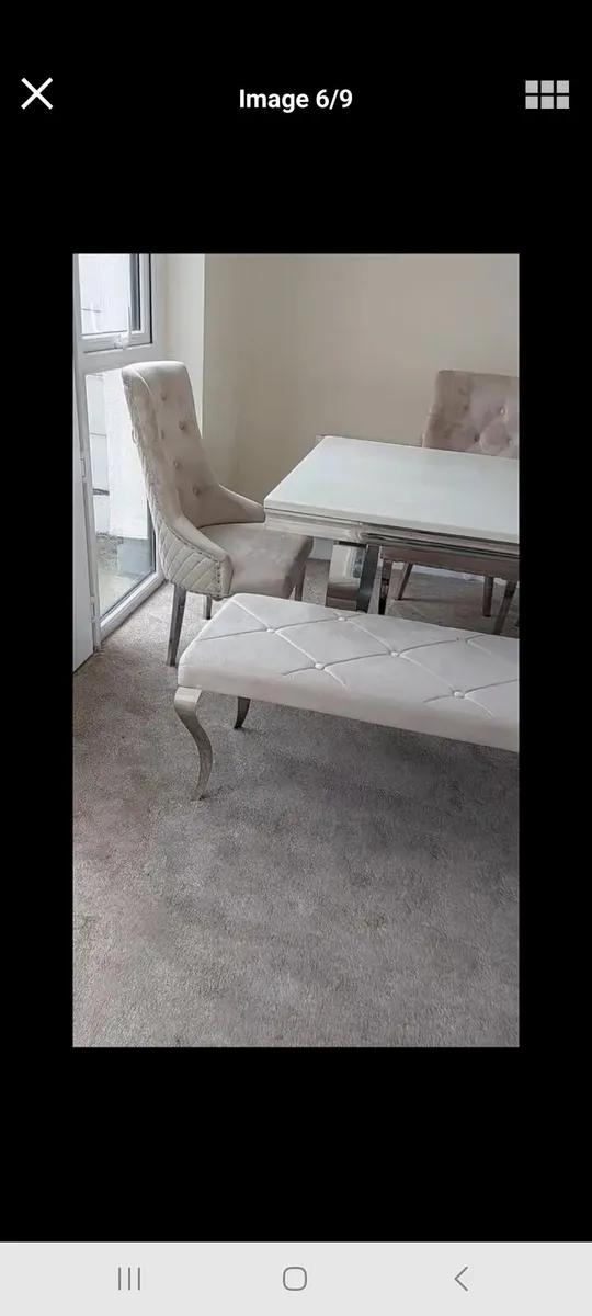 Marble table Bench and Chairs - Image 2