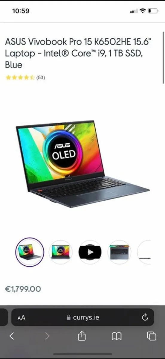 Laptop asus Vivobook pro i9 1TB RTX3050 - Image 3