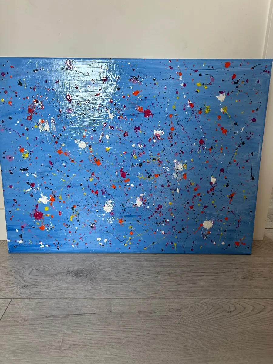 Large blue abstract painting - Image 2