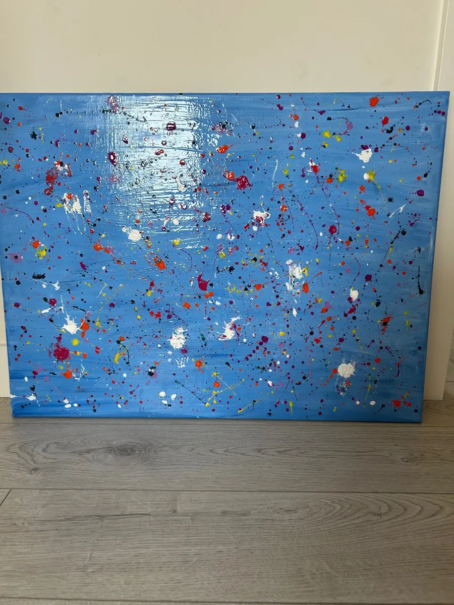 Large blue abstract painting - Image 3