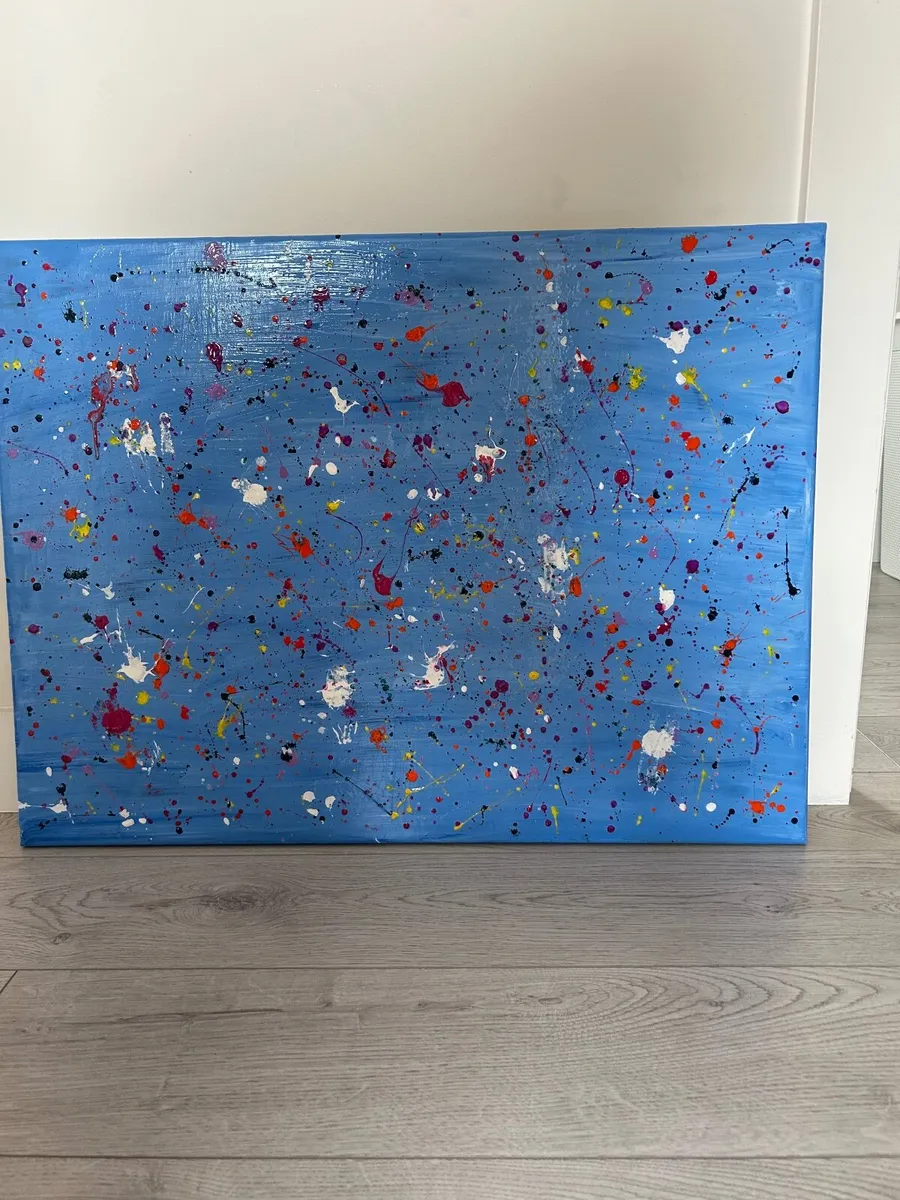 Large blue abstract painting - Image 4