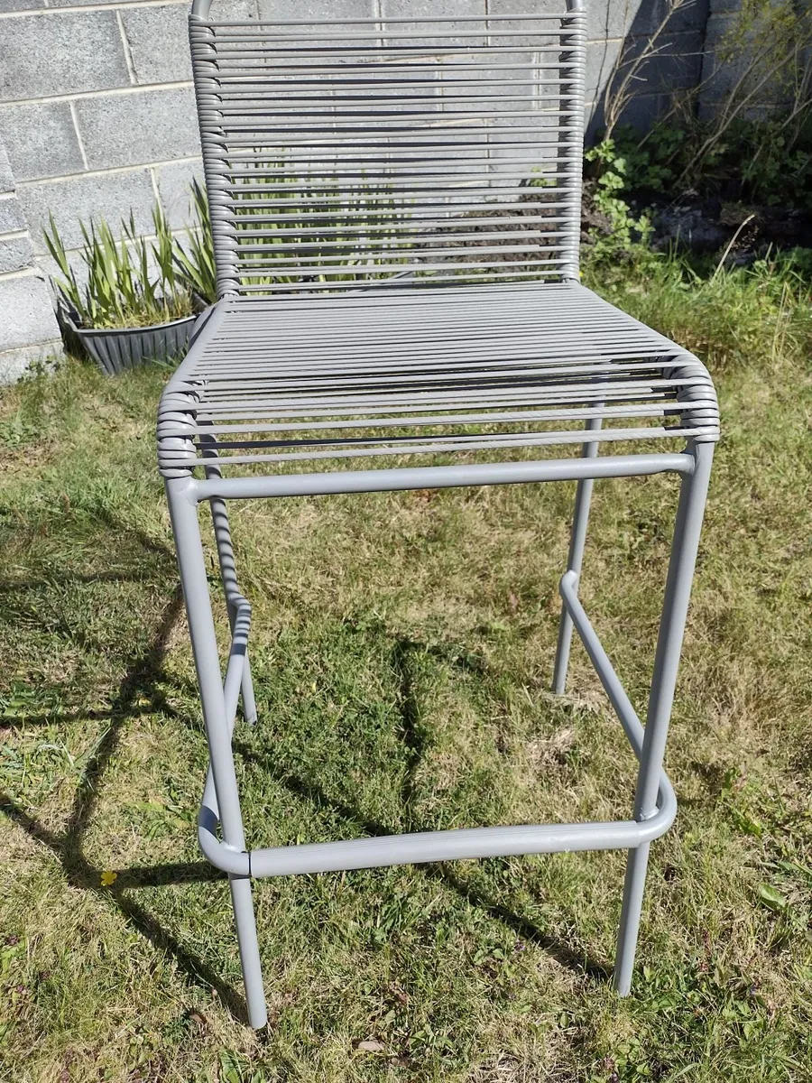 Brand new steel bar stools with soft rattan seats - Image 2