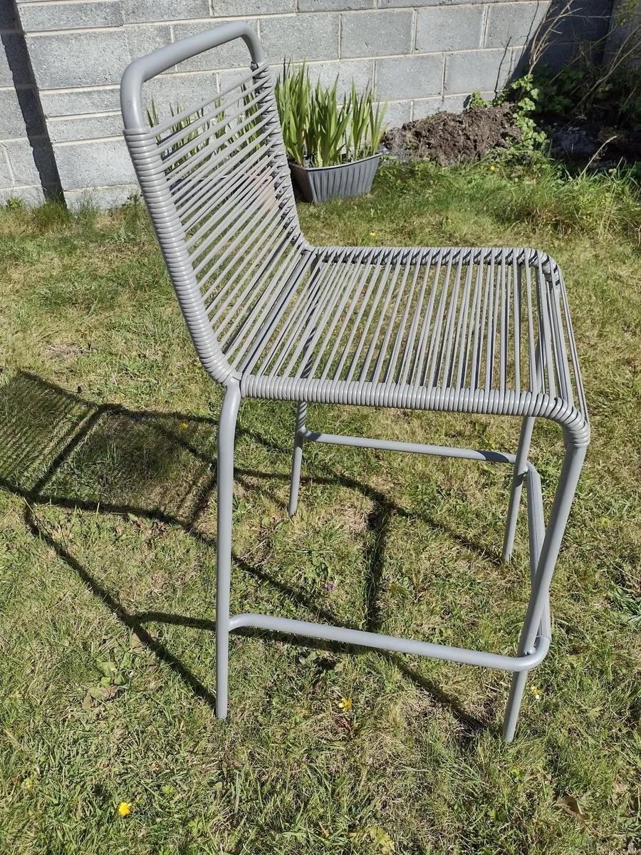Brand new steel bar stools with soft rattan seats - Image 1