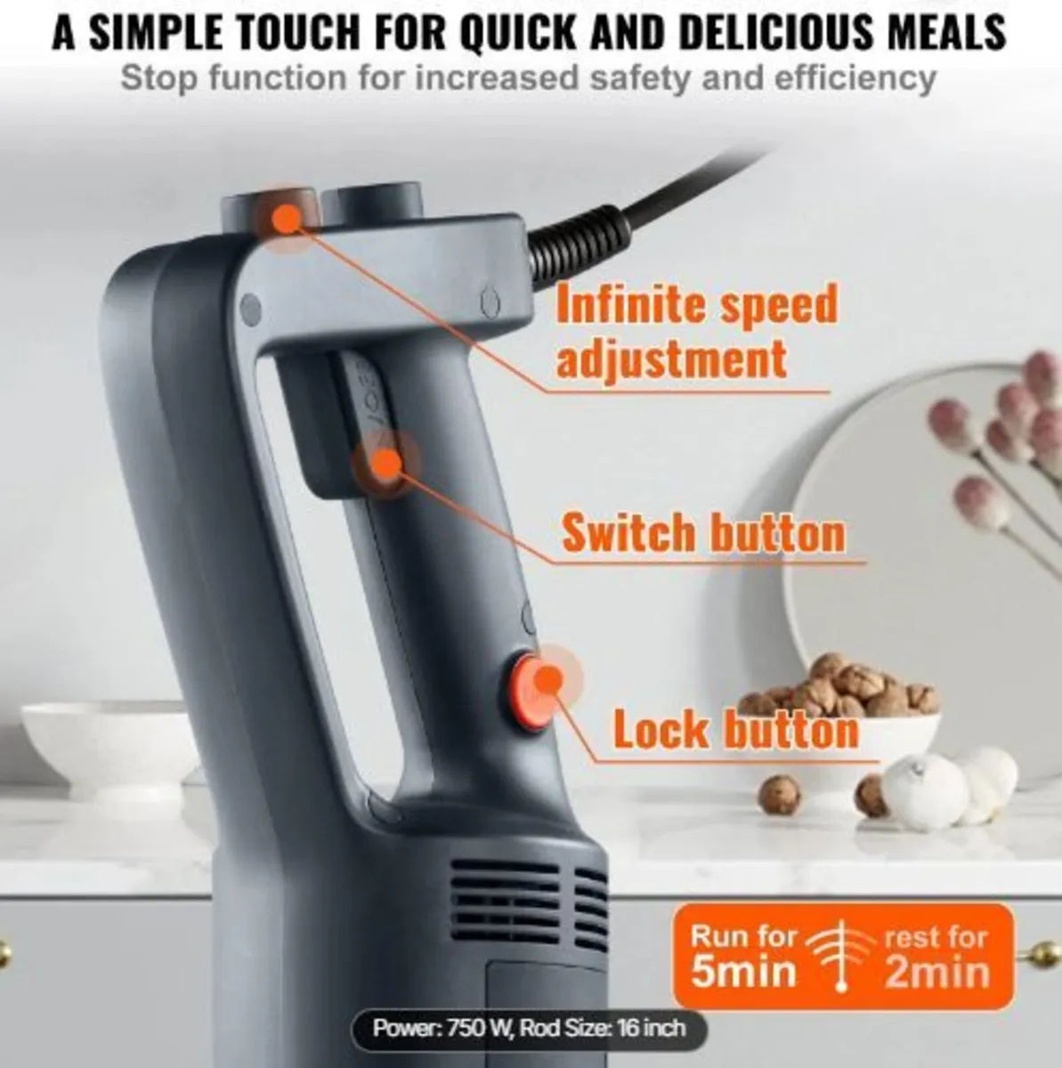 Commercial Immersion Blender, 750 Watt - Image 4