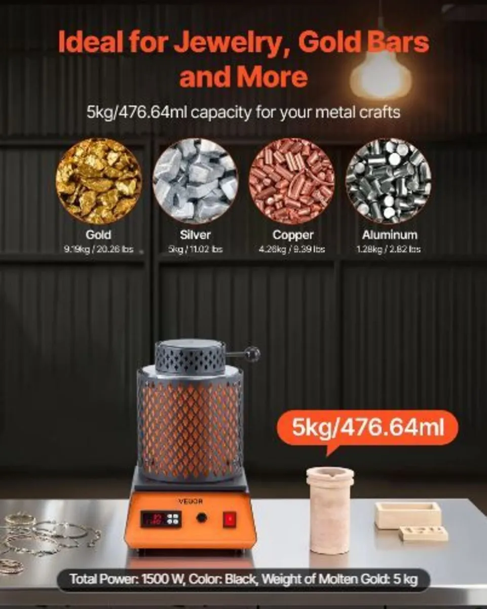 Electric Melting Furnace, 1500W - Image 2
