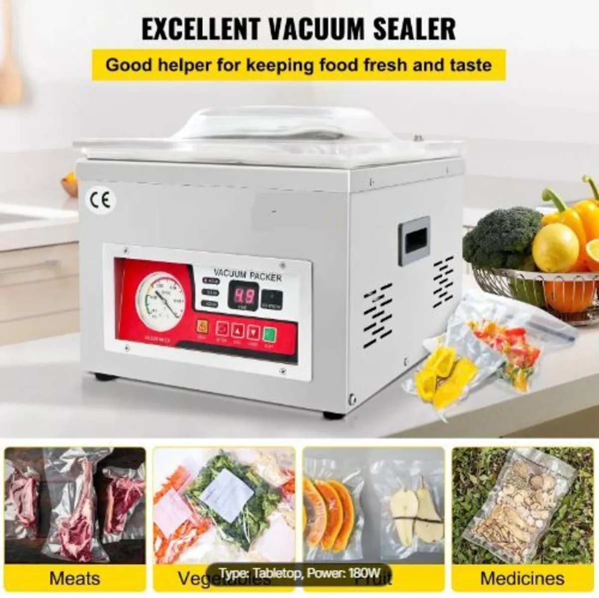 Chamber Vacuum Sealer, 260W Sealing Power - Image 1
