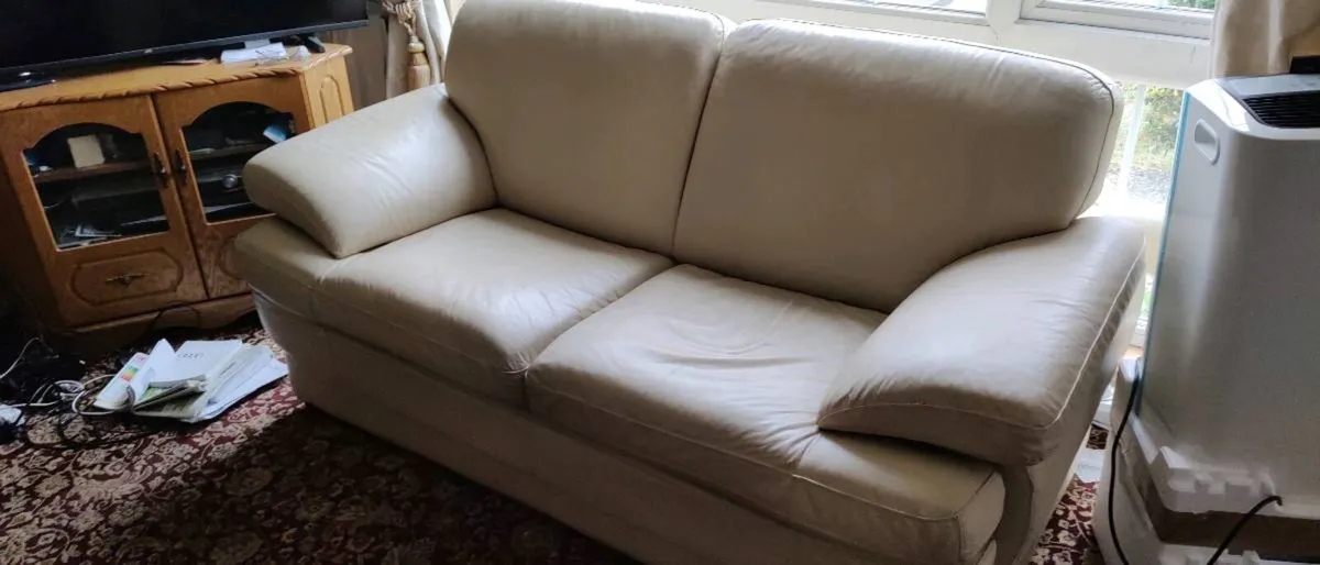 2 seater leather sofa - Image 2
