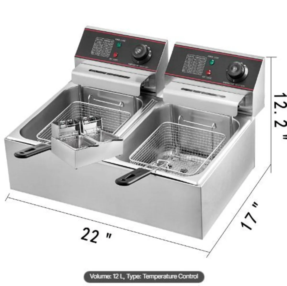 Double Deep Fat Fryer Large 5000W Commercial - Image 4