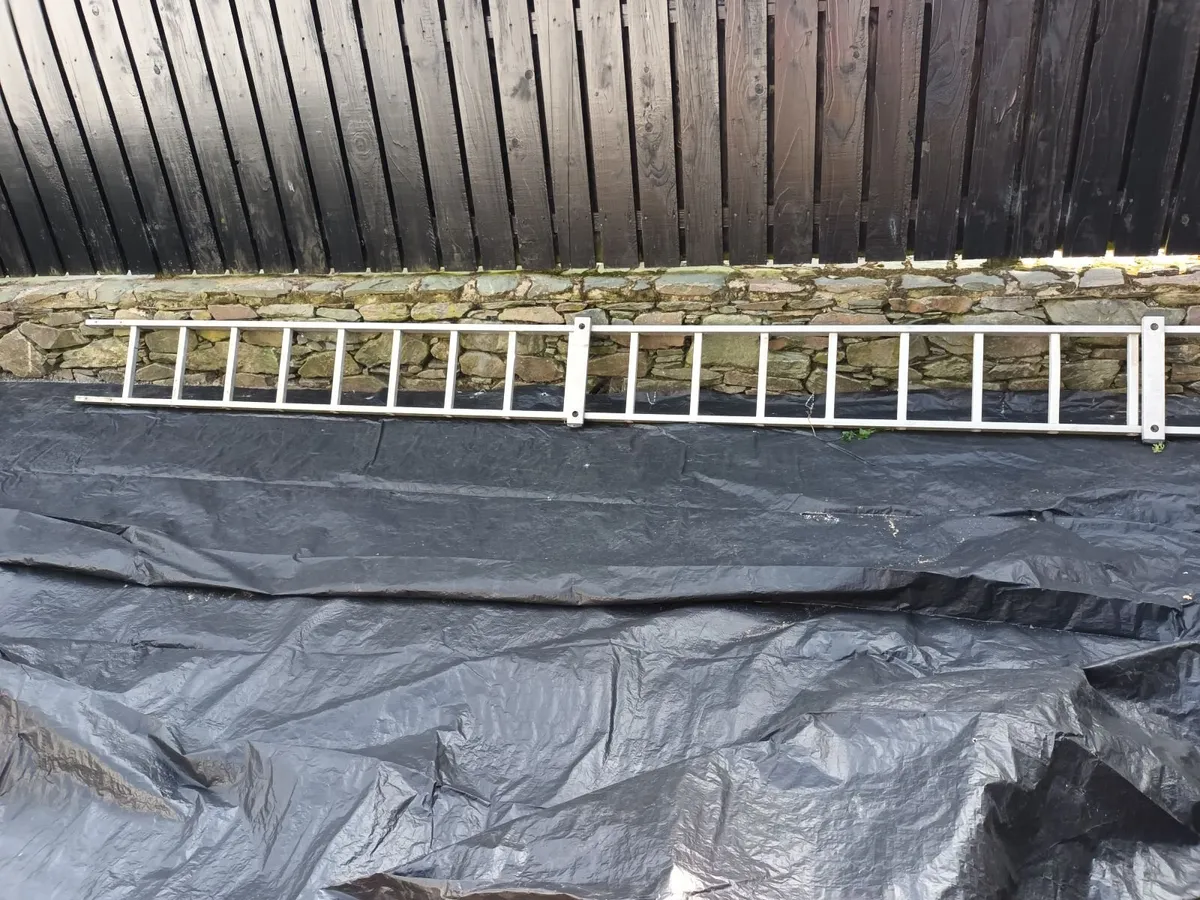Selection of aluminium and wooden ladders - Image 3