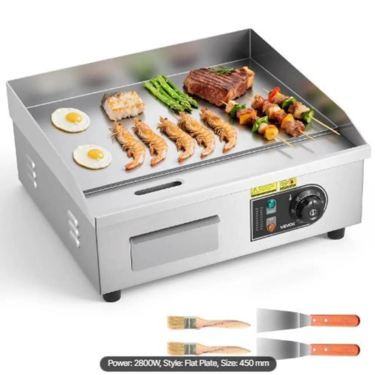 Commercial Electric Griddle, 450 x 300 mm, 2800W - Image 1