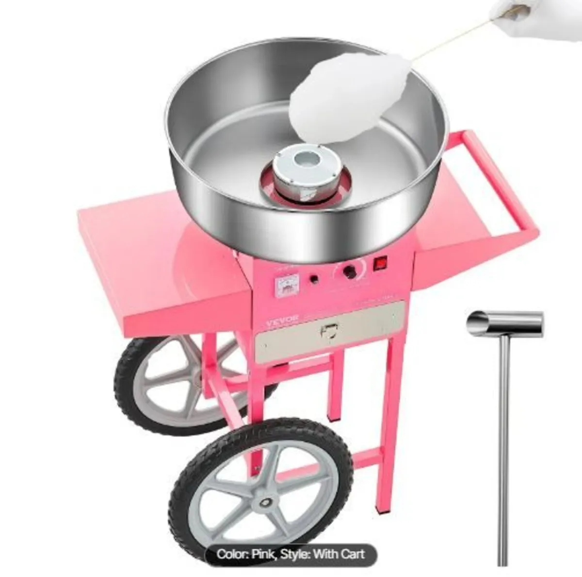 Electric Cotton Candy Machine with Cart, 1000W - Image 1