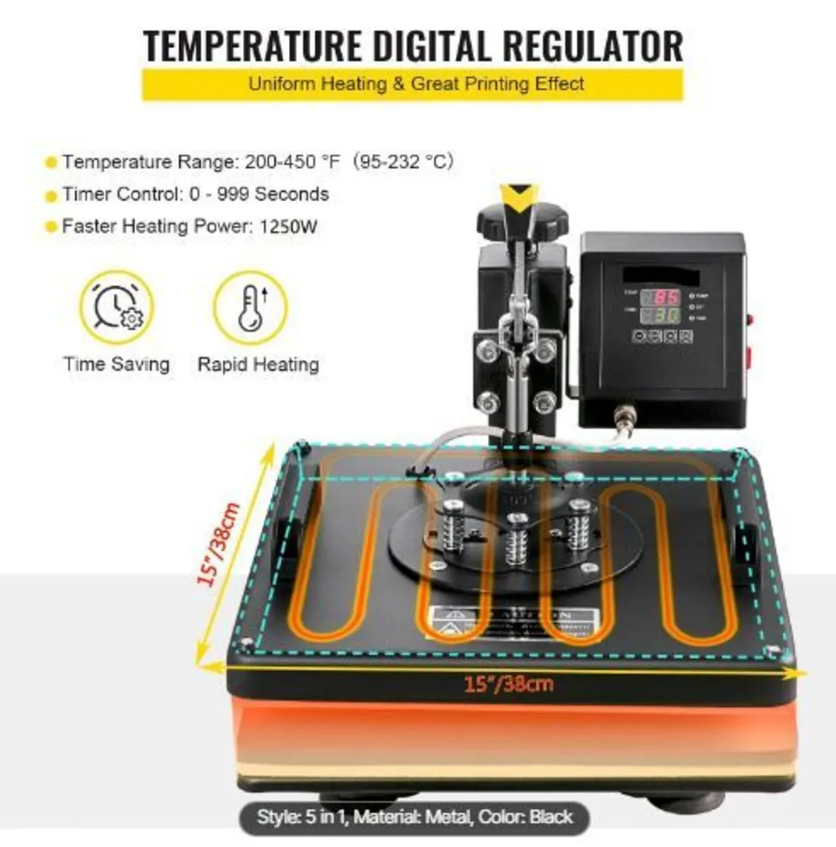 Heat Press Machine, 15 x 15 Inch - Image 2