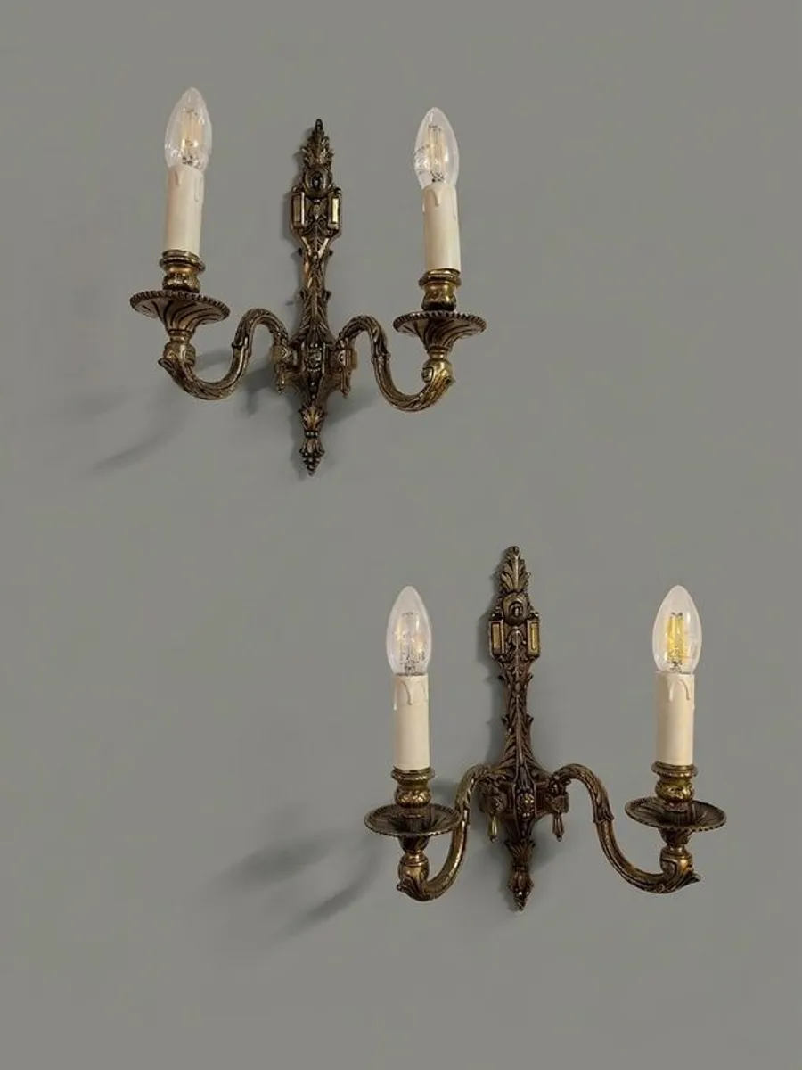 Pair of Antique French Bronze Wall Sconce - Image 3