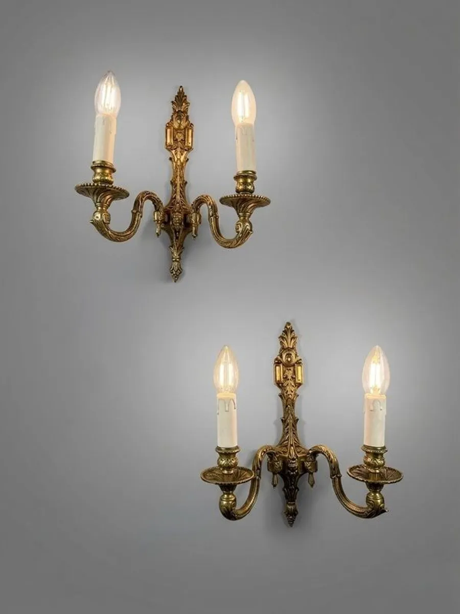 Pair of Antique French Bronze Wall Sconce - Image 4