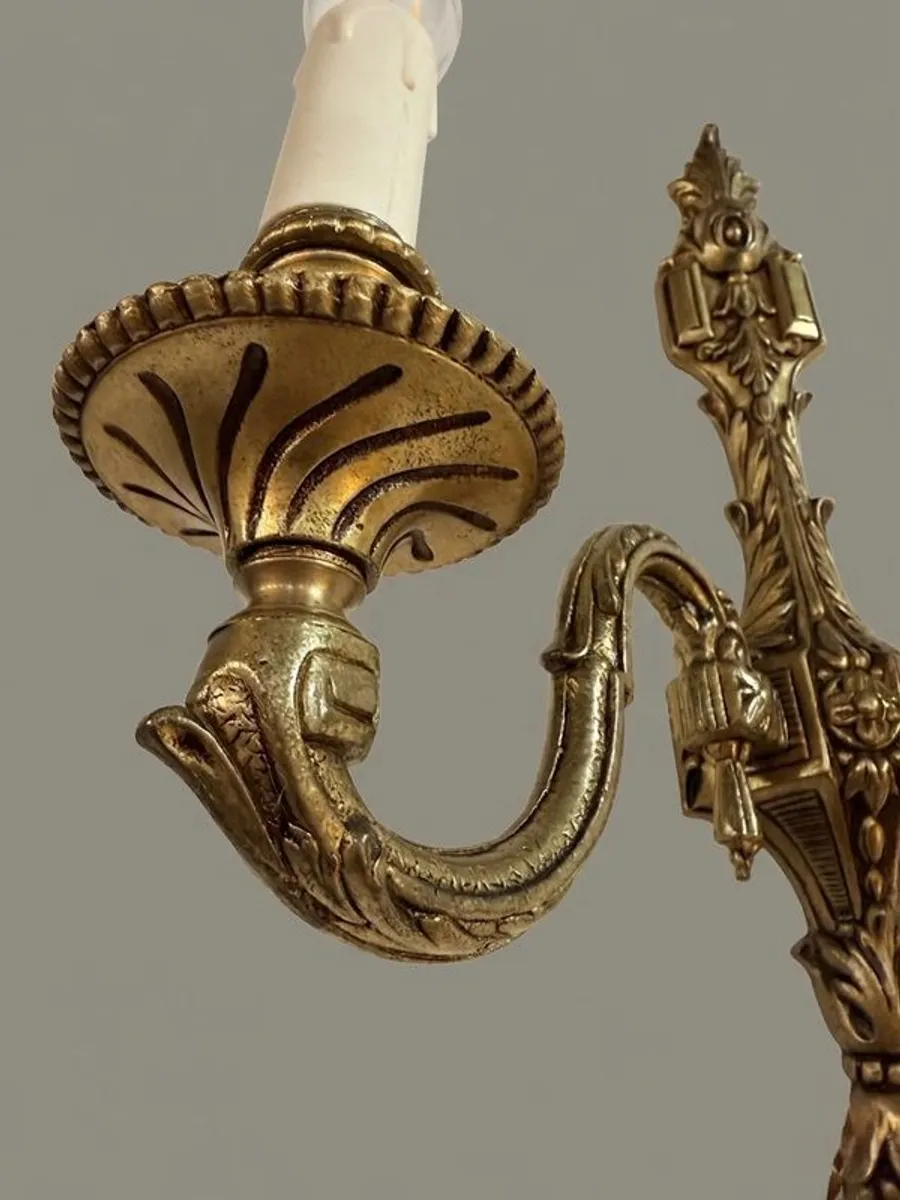 Pair of Antique French Bronze Wall Sconce - Image 2