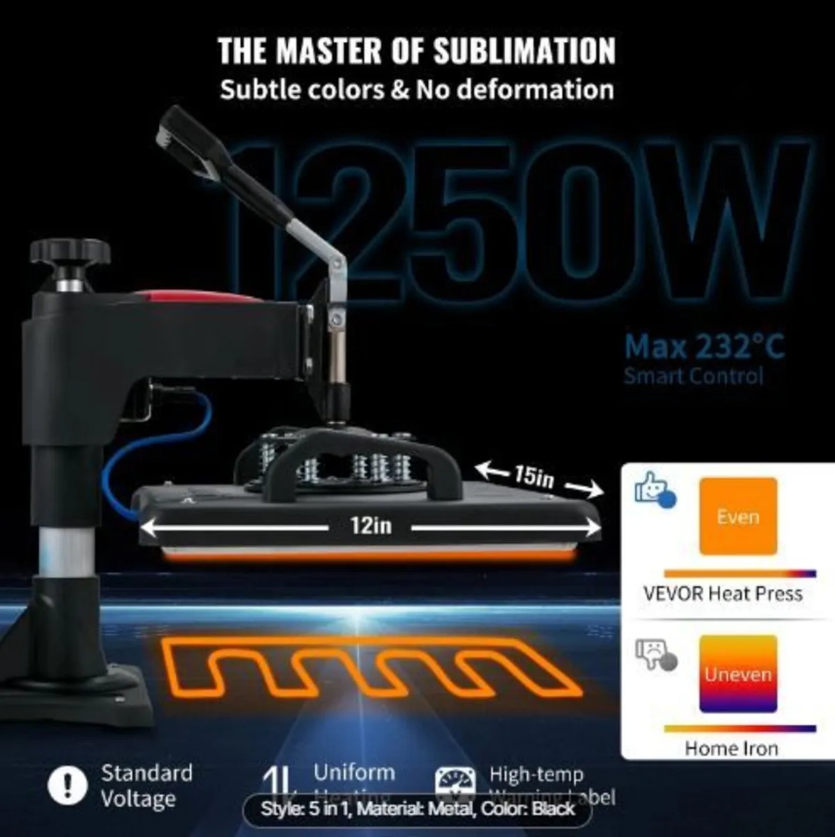 Heat Press, 5 in 1 Heat Press Machine Machine - Image 2