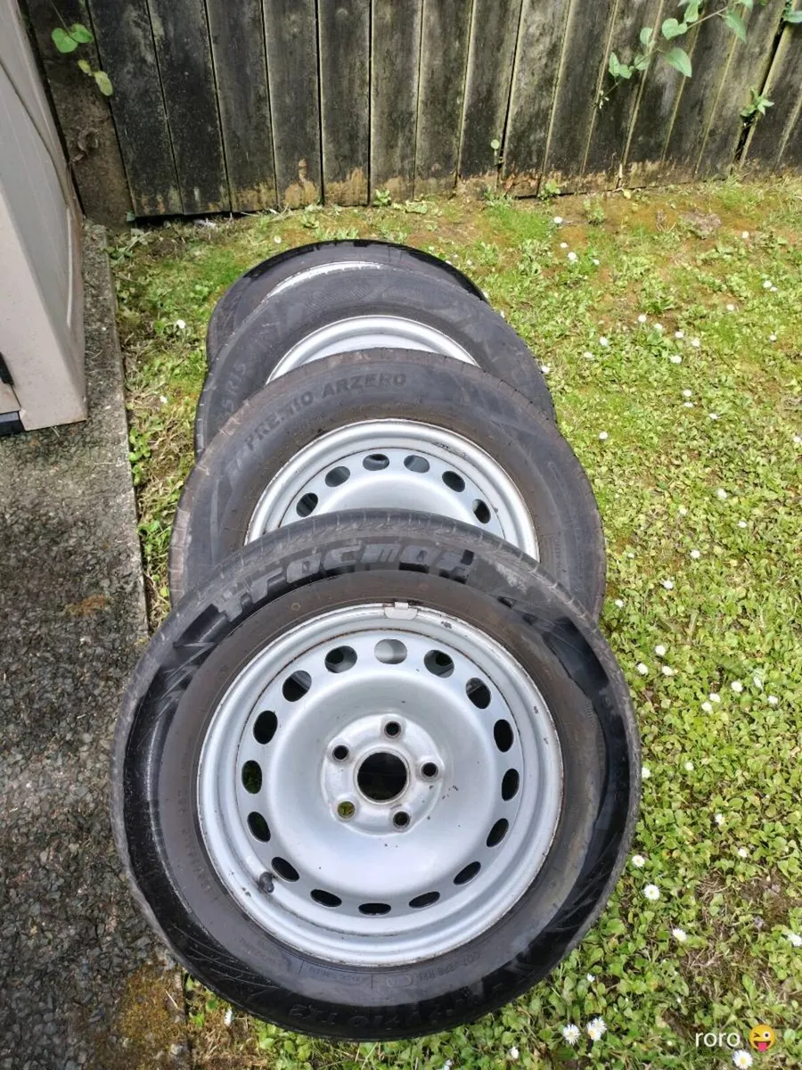 VW caddy(2012) steel rims and tyres - Image 1