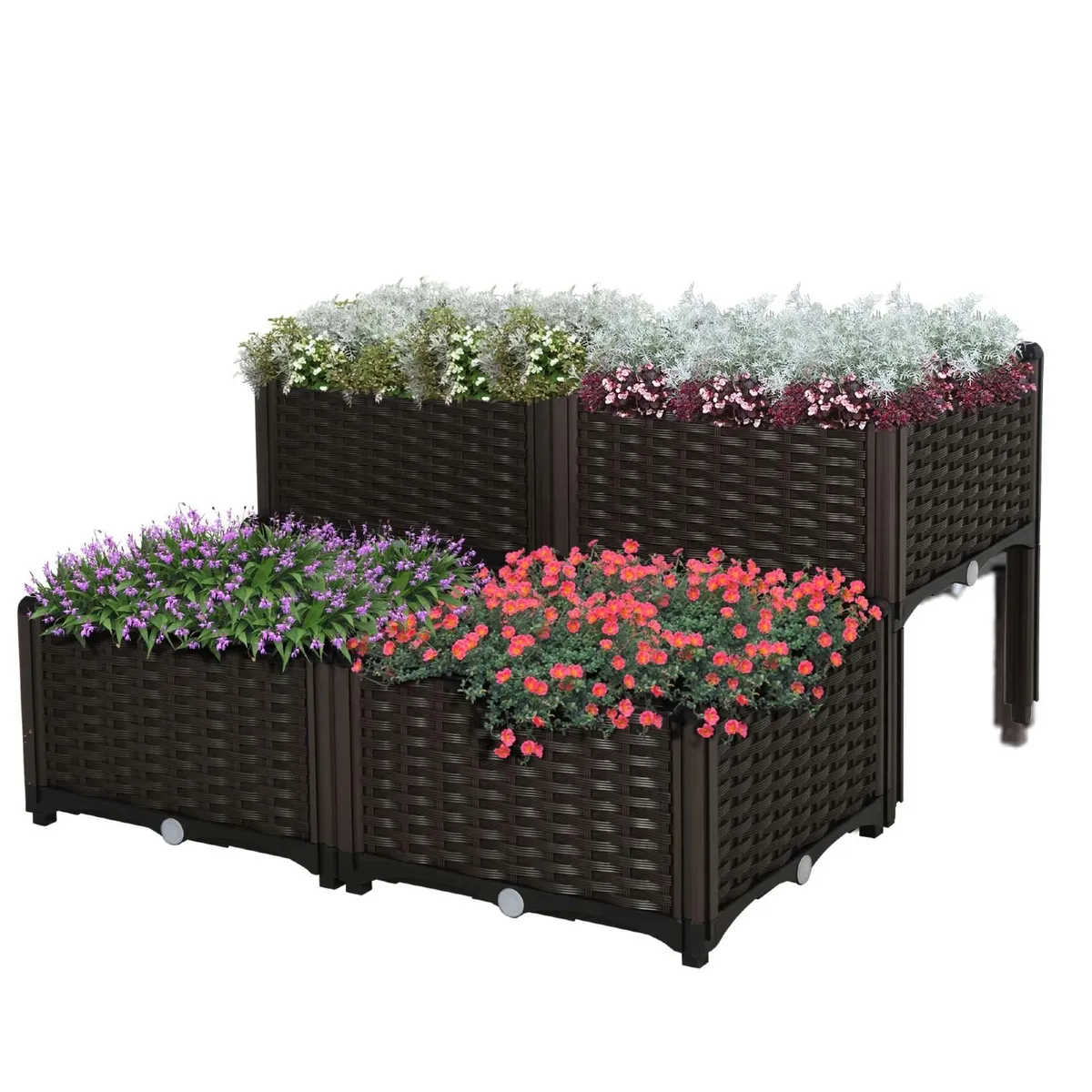 Set of 4 Raised Garden Beds - Elevated Planter Box - Image 1