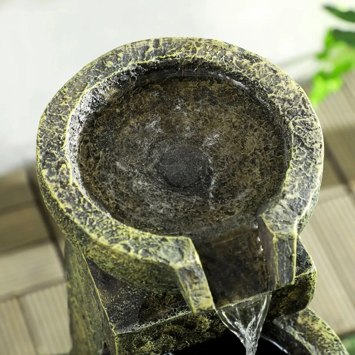 4 Tier Garden Water Fountain with Stone Look Bowls - Image 3