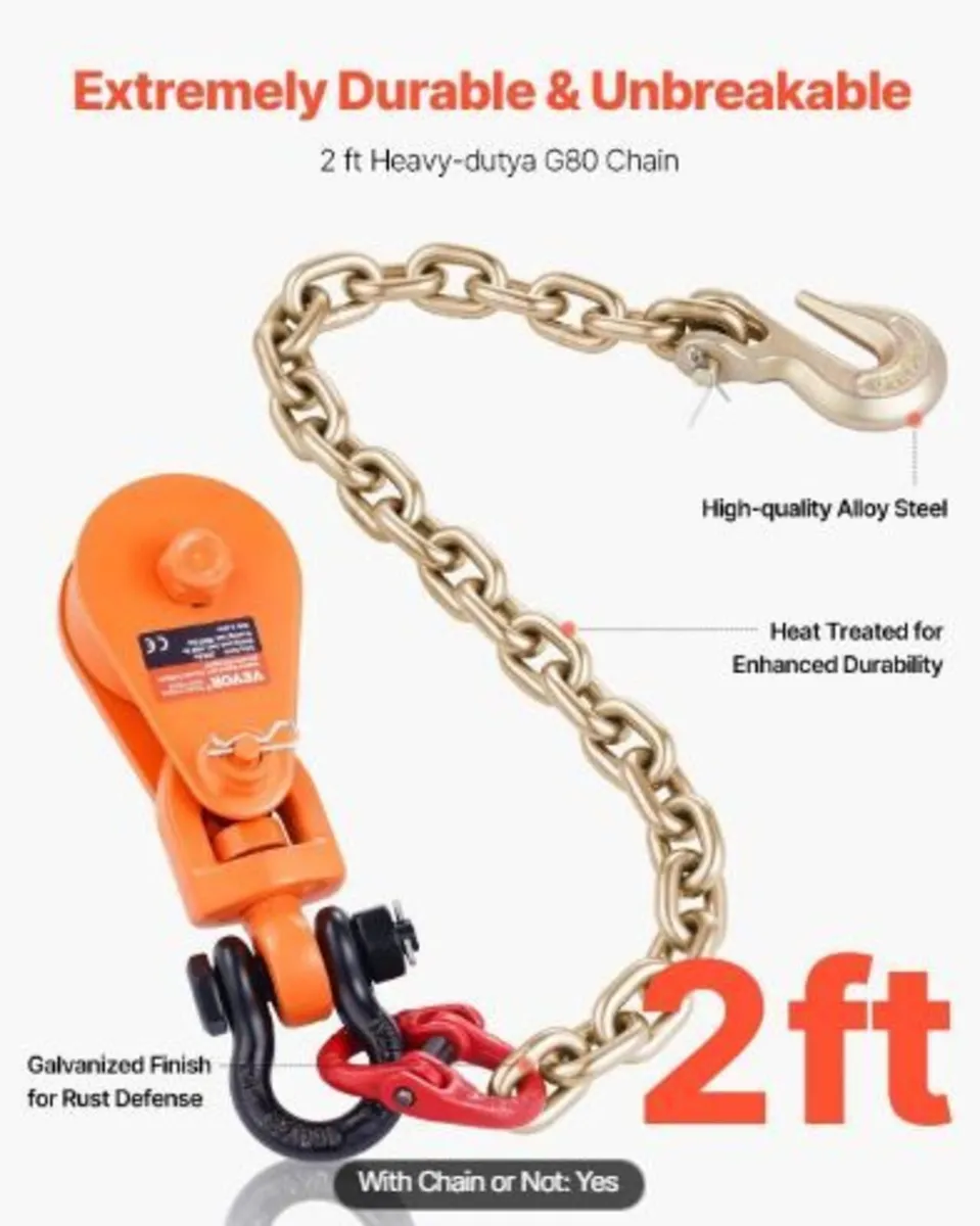 2 Ton Snatch Block with G80 Chain - Image 1