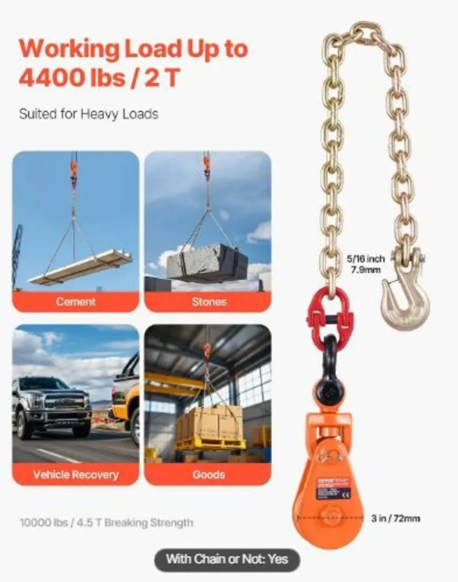 2 Ton Snatch Block with G80 Chain - Image 2