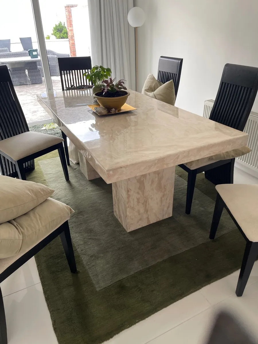 Solid Marble Table and 6 chairs - Image 1