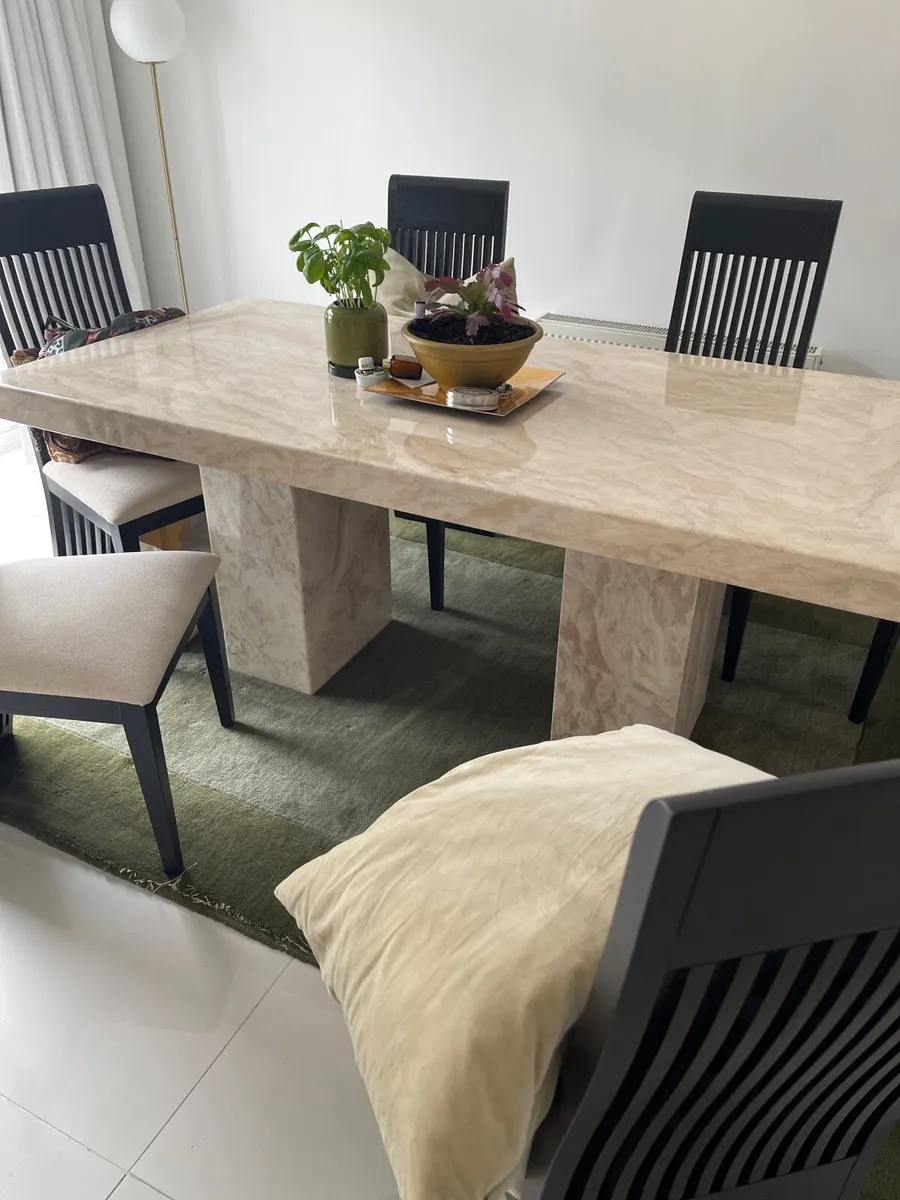 Solid Marble Table and 6 chairs - Image 2