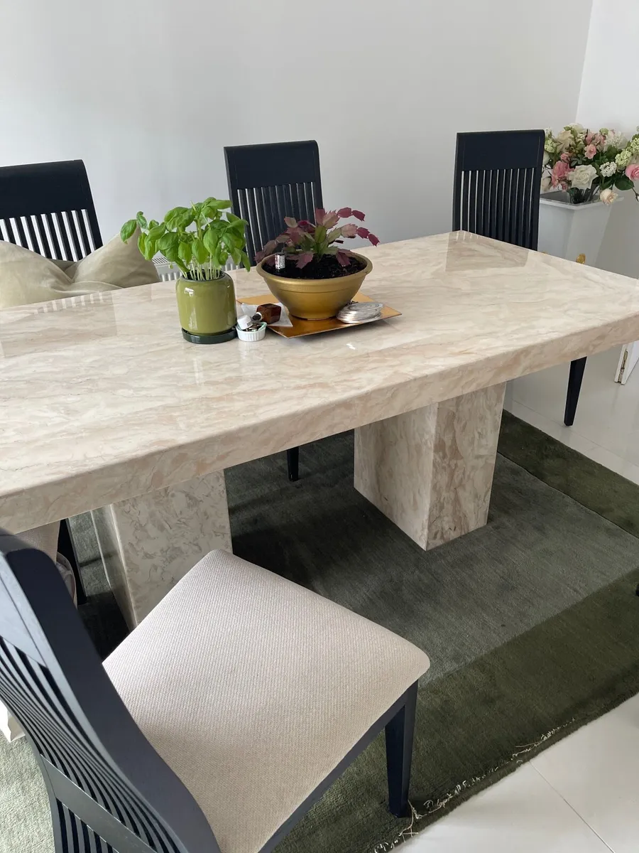 Solid Marble Table and 6 chairs - Image 3