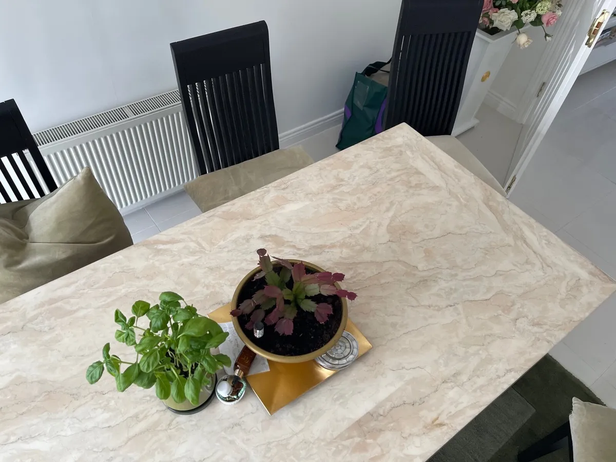 Solid Marble Table and 6 chairs - Image 4