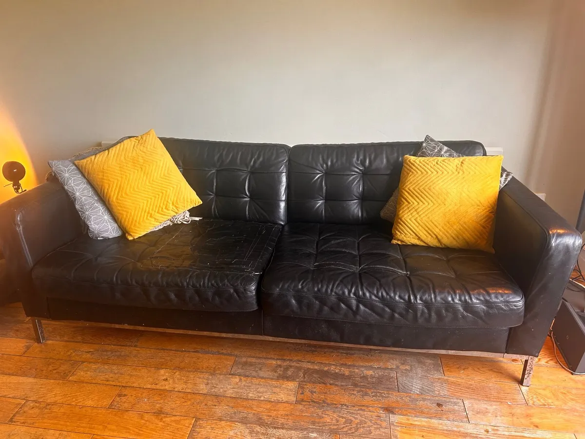 Leather IKEA 3 seater Sofa - €50 (Ono) - Image 3