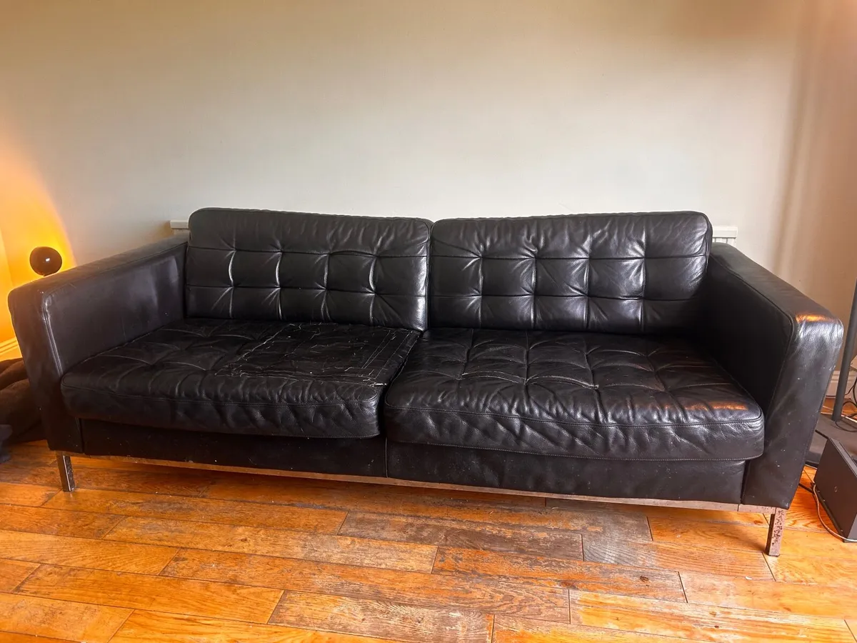Leather IKEA 3 seater Sofa - €50 (Ono) - Image 1