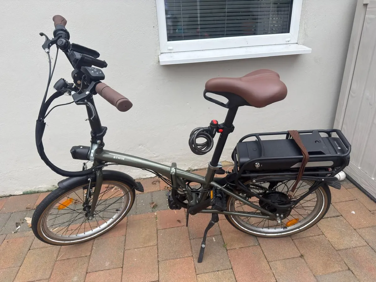 B'TWIN E-Fold 500 Electric Folding Bike – Mint - Image 1