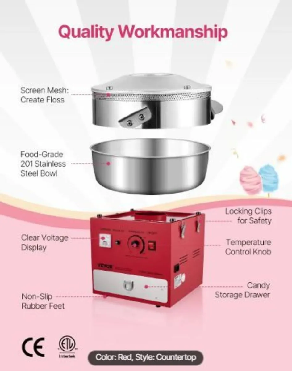 Electric Cotton Candy Machine, 1000W - Image 4
