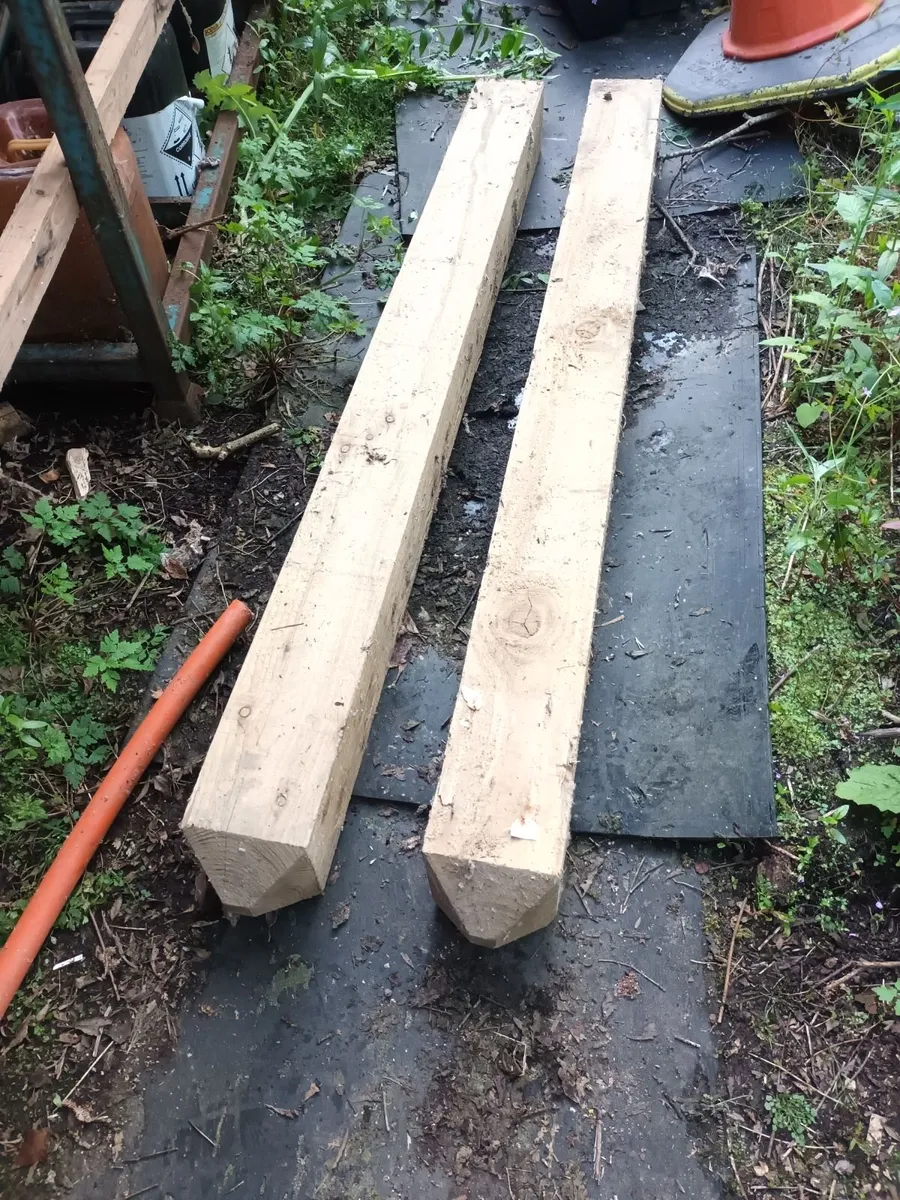 Sturdy 6 x 6"  diamond top treated wooden postsost