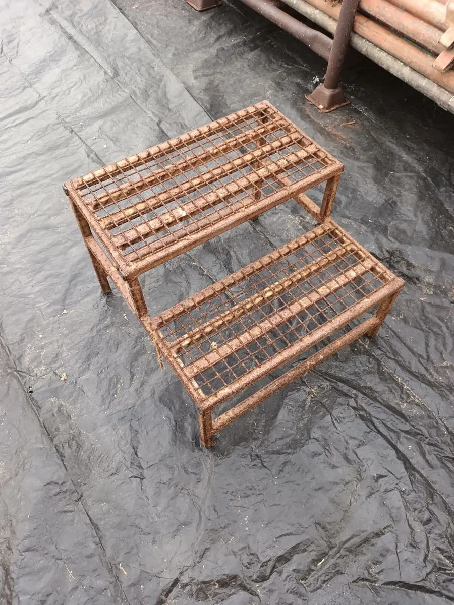Metal mesh steps, suitable for caravan, shed ec - Image 1