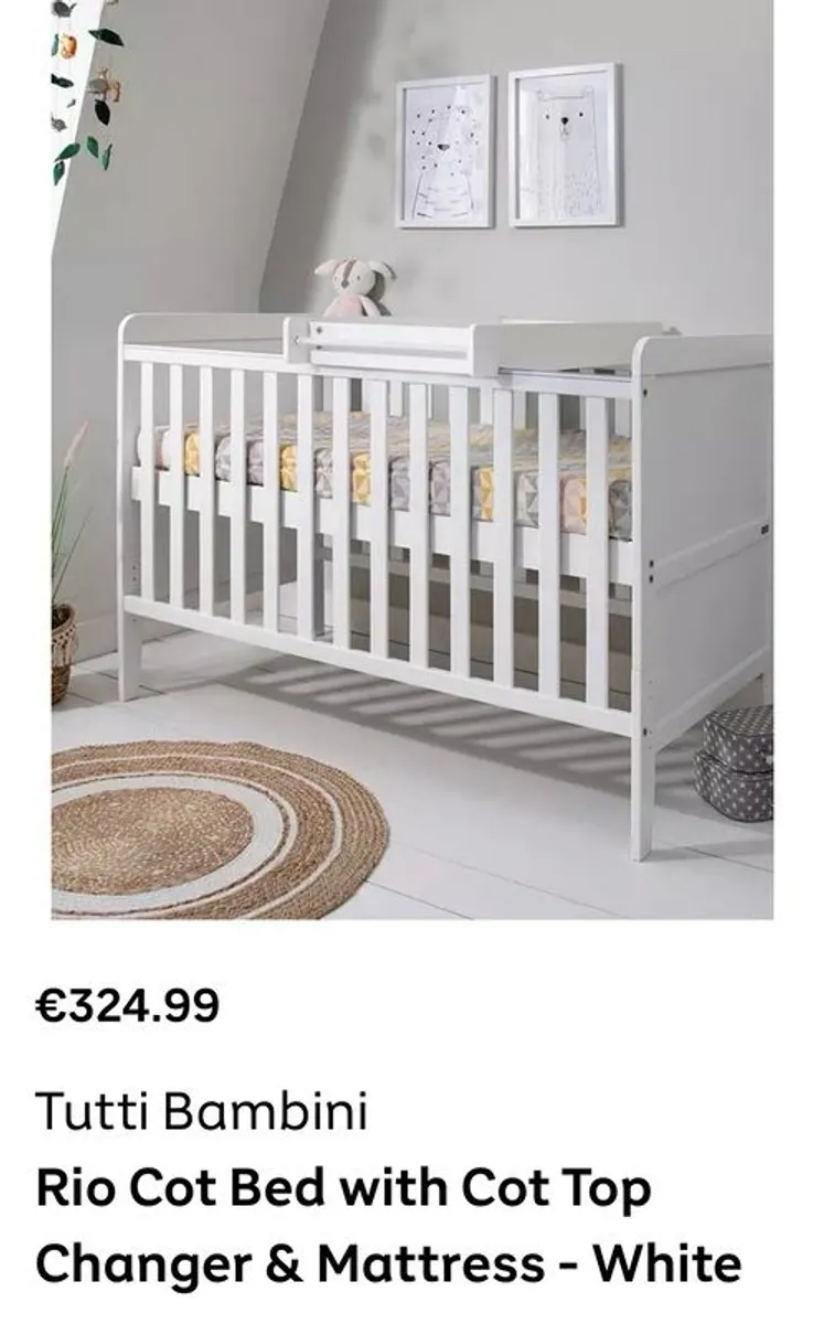 White baby cot - Image 3