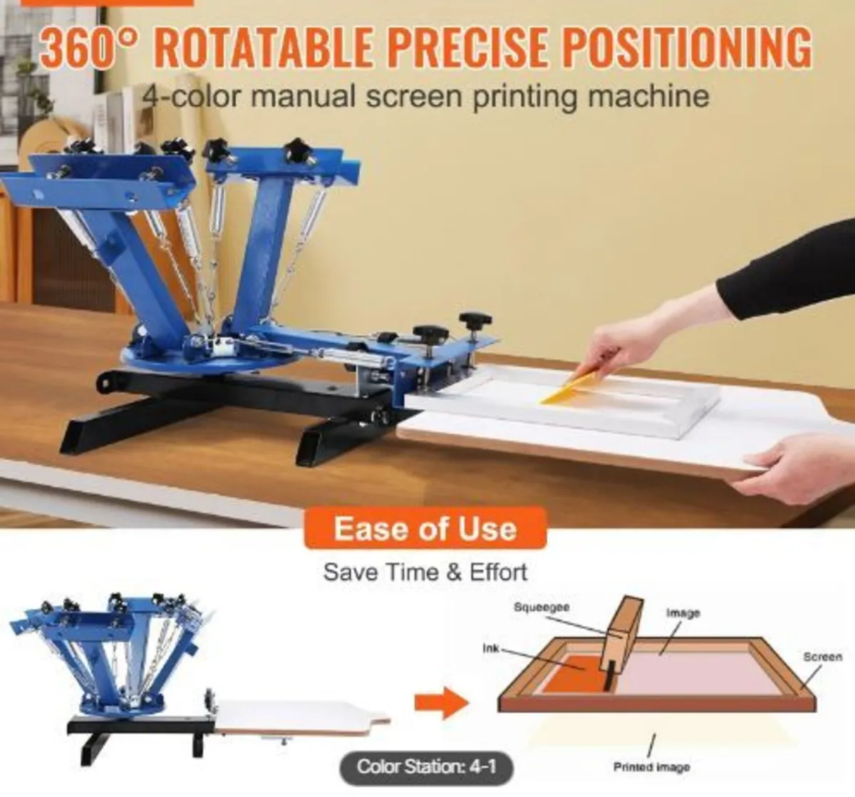 Screen Printing Machine, 4 Color 1 Station 360° - Image 1