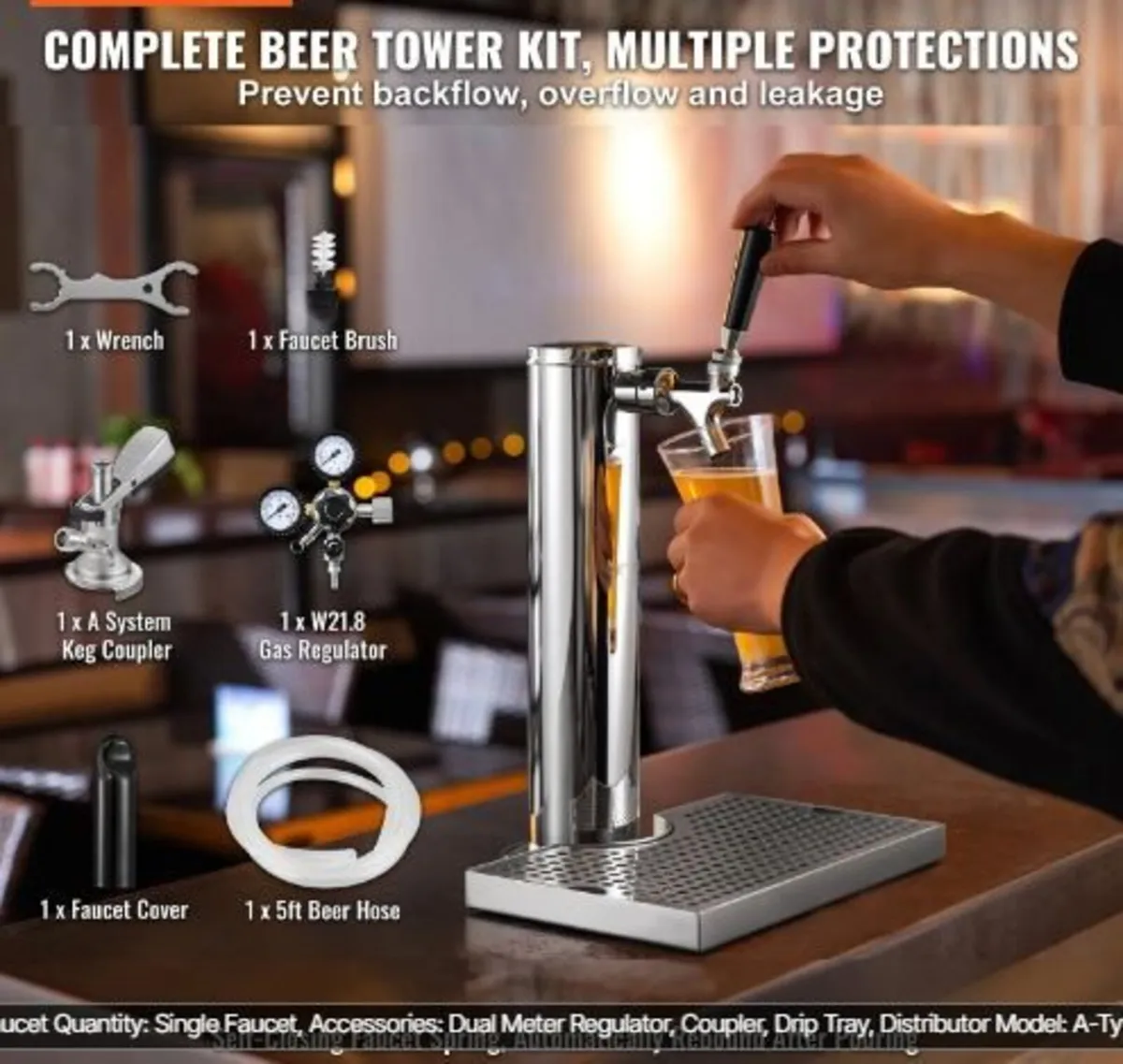 Kegerator Tower Kit, Single Tap Beer - Image 1