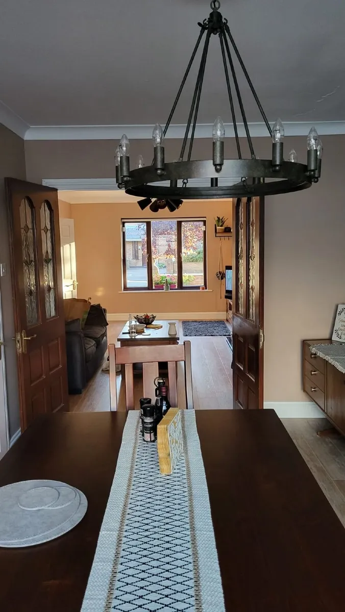 Antique style metal chandelier - Image 2