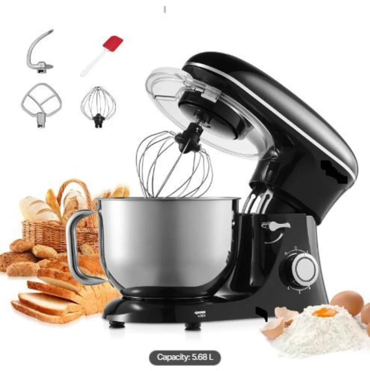 Stand Mixer, 6 QT Dough Mixer, 1400W - Image 3