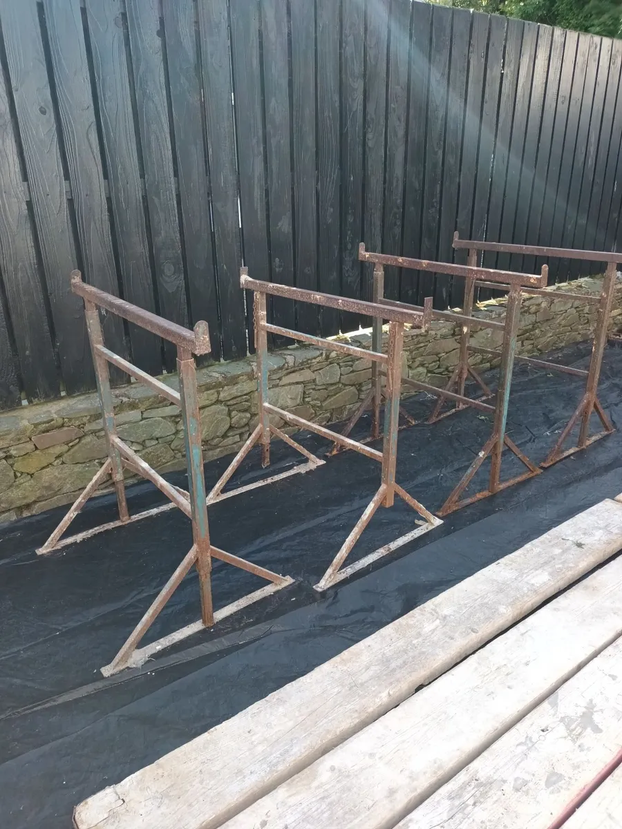 Adjustable steel builders trestles with 6'  boards - Image 2