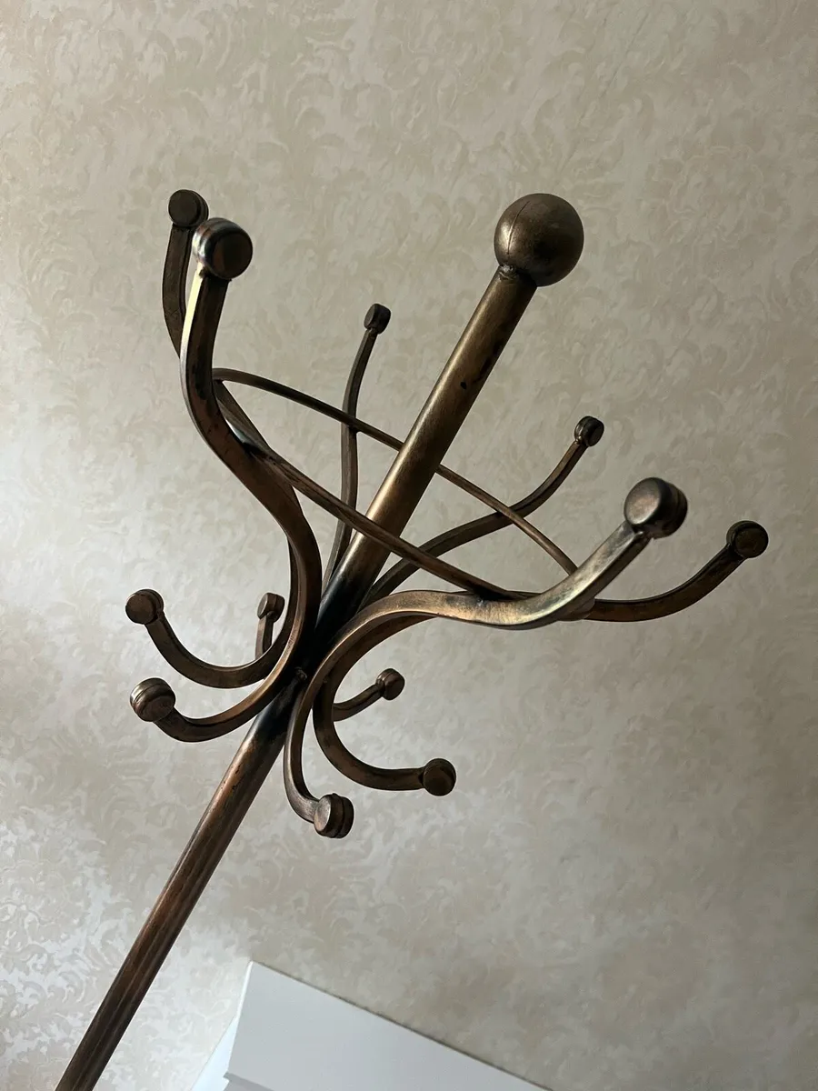 Antique Brass Coat & Hat Stand - Image 1