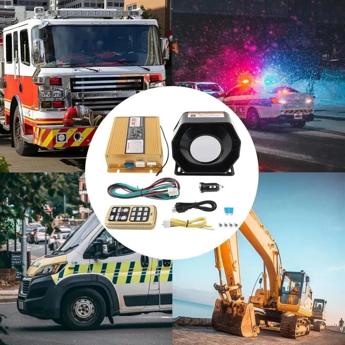Car Warning Alarm Siren 200W Speaker with Mic - Image 1